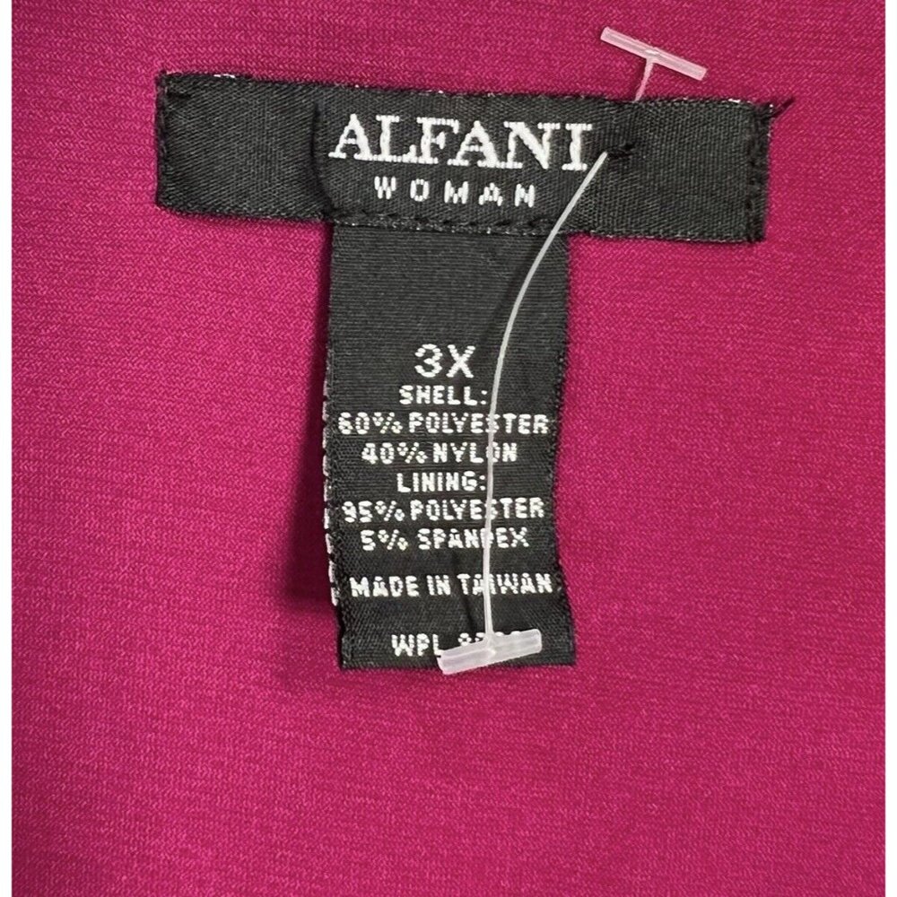 NWT Alfani Blouse Plus 3x Magenta Lace Bell Sleeves V Neck Stretch - Picture 12 of 15